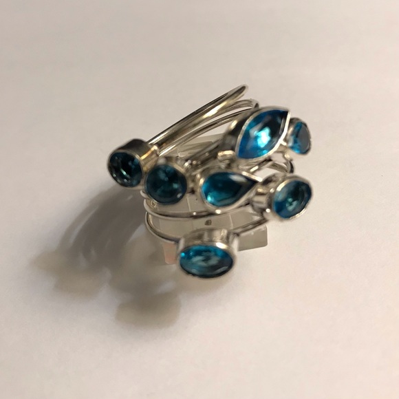 Stunning Blue Topaz 925 Sterling Silver Ring